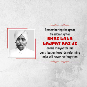 Portrait of Shri Lajpat Rai, an Indian freedom fighter