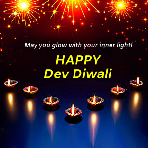 Dev Diwali celebration with fireworks and diyas