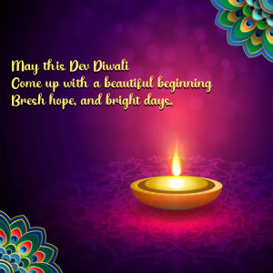 Diwali greeting card with a lit diya and festive decorations