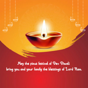Diya lamp lit for Dev Diwali festival