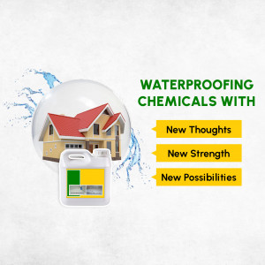 Image of a house with waterproofing chemicals, representing home protection and durability.