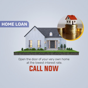Image depicting a house and coins representing a home loan with a call to action.