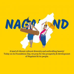Nagaland Foundation Day celebration with traditional dancers and map