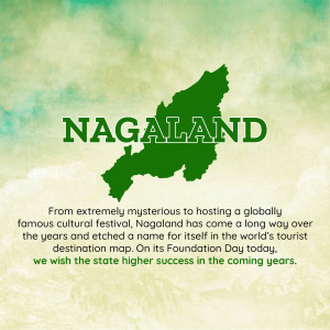 Map of Nagaland with text celebrating Foundation Day
