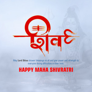 Maha Shivratri greeting with Lord Shiva image and text