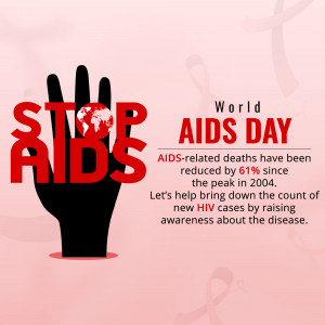 A graphic with a hand stopping the world, promoting World AIDS Day and HIV awareness.