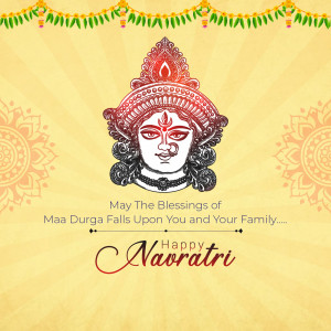 Navratri greeting with Goddess Durga image