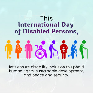 A graphic celebrating the International Day of Disabled Persons with diverse figures.