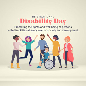 Illustration of diverse people celebrating International Disability Day