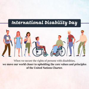 Illustration depicting diverse people with disabilities for International Disability Day