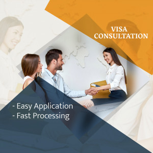 Couple consulting with a visa advisor
