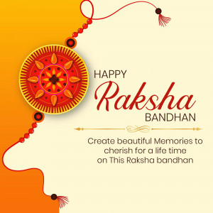 Raksha Bandhan decorative image with Rakhi and text