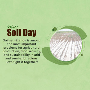 World Soil Day graphic highlighting the issue of soil salinization and its impact on agriculture.
