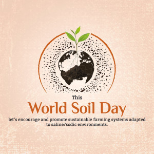 World Soil Day graphic with a plant growing from a globe