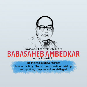 Portrait of Dr. B.R. Ambedkar with tribute text