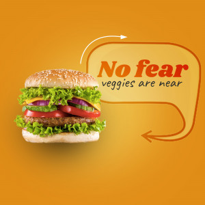 Close-up of a delicious veggie burger with fresh ingredients.