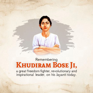 Portrait of Khudiram Bose, a revolutionary Indian freedom fighter
