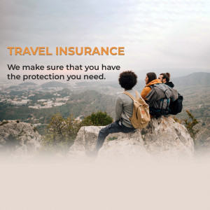 Couple enjoying a scenic view with backpacks, promoting travel insurance.
