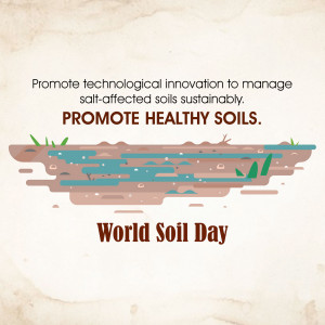 Illustration of soil with water and grass, promoting healthy soil management for World Soil Day.