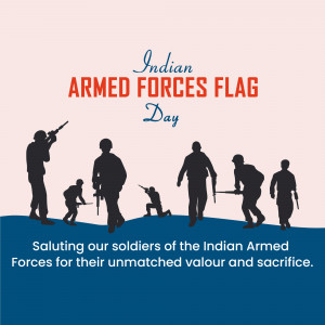 Indian Armed Forces Day graphic with silhouettes of soldiers