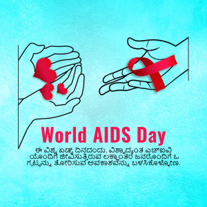 Hands holding a red ribbon and broken hearts for World AIDS Day