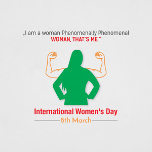 Silhouette of a woman with strong arms, celebrating International Women's Day.