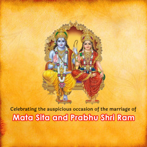 Image of Lord Rama and Goddess Sita seated on a throne
