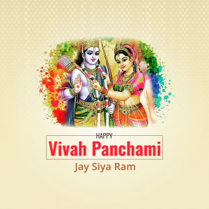 Illustration of Lord Rama and Goddess Sita celebrating Vivah Panchami