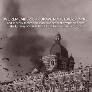 Memorial image for police personnel and victims of a terror attack.