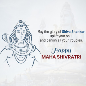 Illustration of Lord Shiva with a Maha Shivratri greeting