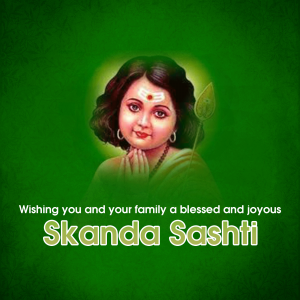 Image of Lord Murugan with Skanda Shashti wishes