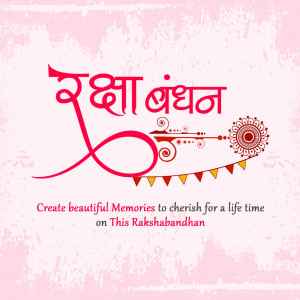 Raksha Bandhan festive graphic with text and decorative elements