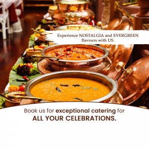 A lavish Indian buffet spread with various curries and dishes.