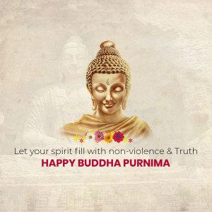 Image of Buddha with a message for Buddha Purnima