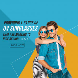 Couple wearing sunglasses, promoting UV protection