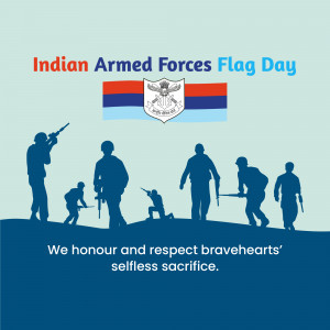 Indian Armed Forces Flag Day tribute with silhouettes of soldiers