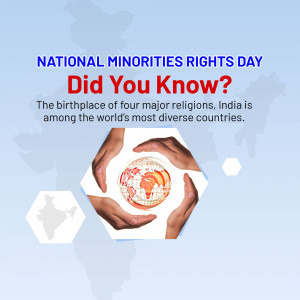 Image commemorating National Minorities Rights Day, highlighting India's religious diversity.