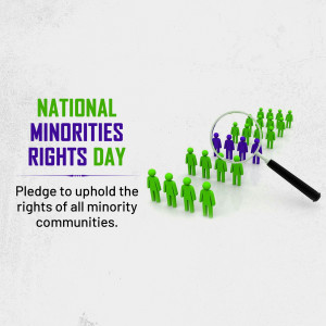 National Minorities Rights Day illustration with figures and a magnifying glass