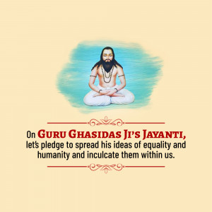 Image of Guru Ghasidas with a message for Jayanti