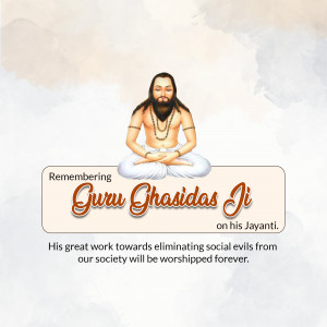 Image of Guru Ghasidas Ji on his Jayanti