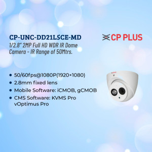 CP Plus 2MP Full HD Dome Camera with IR Range