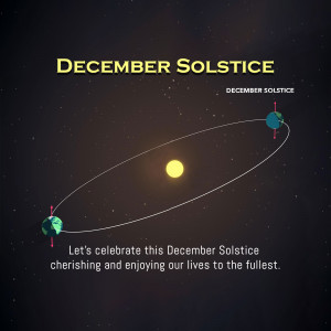 Illustration of the December Solstice and Earth's orbit around the Sun