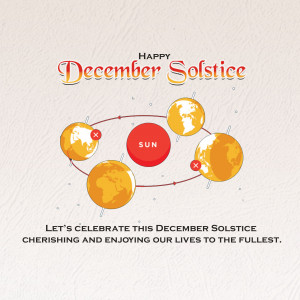 Illustration of the December Solstice with planets and the sun