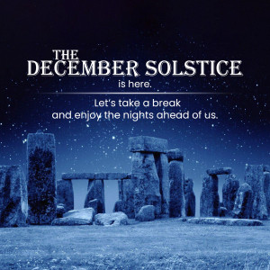 Stonehenge illuminated at night during the December Solstice
