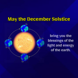 Illustration of Earth's orbit around the sun during the December Solstice