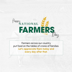 National Farmers Day greeting with wheat stalks and text