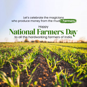 National Farmers Day greeting with a field of crops