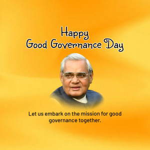 Image commemorating Good Governance Day with Atal Bihari Vajpayee