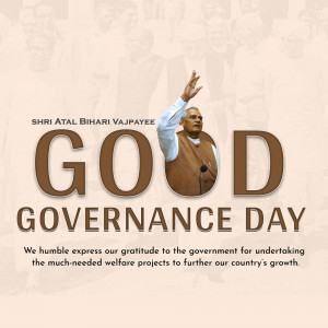 Image commemorating Good Governance Day featuring Atal Bihari Vajpayee