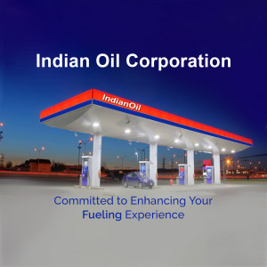 Indian Oil gas station with a car fueling up